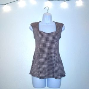 Forever 21 Peplum Waist Padded Top Print Shirt